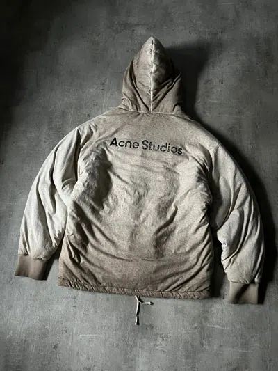 Pre-owned Acne Studios Hoodie Jacket Big Logo In Grey