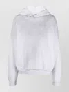 Acne Studios Womens Oversized Brand-print Cotton-blend Hoody Pale Grey Melange