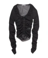 Acne Studios Hook-fastening Ruched Blouse In Black