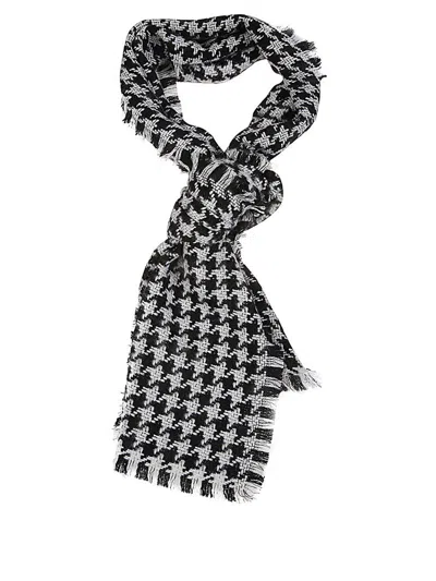 Acne Studios Houndstooth Frayed Edge Scarf In Multi