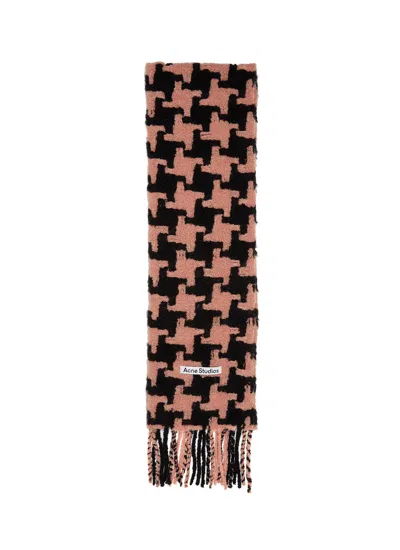 Acne Studios Houndstooth-pattern Knitted Scarf