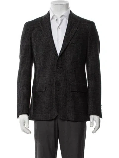 Pre-owned Acne Studios Houndstooth Print Blazer In Grey