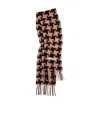 Acne Studios Houndstooth-print Fringed Scarf In Black