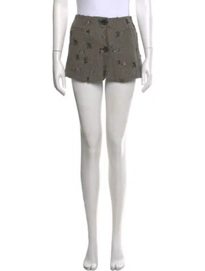 Pre-owned Acne Studios Houndstooth Print Mini Skirt In Brown