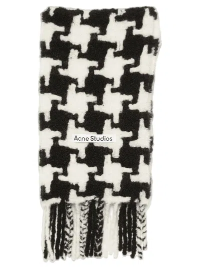 Acne Studios White & Black Houndstooth Scarf