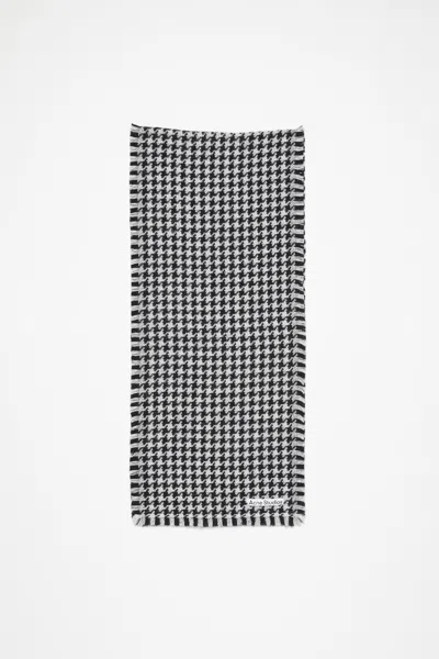Acne Studios Houndstooth Scarf In Black,white