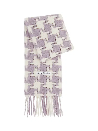 Acne Studios Houndstooth Scarf Lilac/white