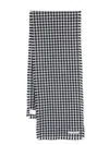 Acne Studios Houndstooth Wool Scarf In Black