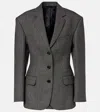 Acne Studios Houndstooth Wool Suit Jacket In Black