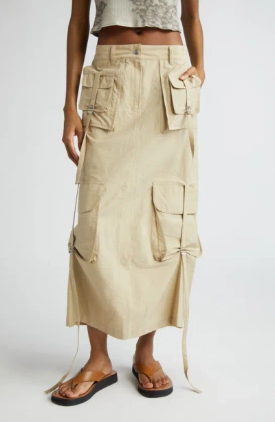 Acne Studios Ilanta Cotton Blend Cargo Skirt In Green