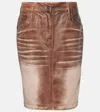 Acne Studios Brown Printed Miniskirt In Brown