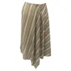 Acne Studios Ilsa Ssymmetric Striped Midi Skirt In Multicolor Cotton In Multi