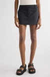 Acne Studios Ina Pinstripe Wool Blend Miniskirt In Black