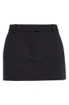Acne Studios Ina Pinstripe Wool Blend Miniskirt In Black 900