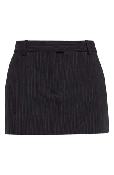 Acne Studios Ina Pinstripe Wool Blend Miniskirt In Black 900