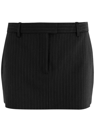 Acne Studios Ina Pinstriped Wool-blend Mini Skirt In Black