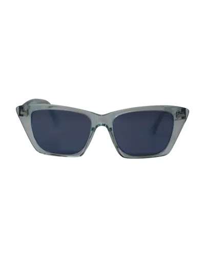 Acne Studios Ingridh Cat Eye Sunglasses In Light Blue Acetate In White