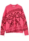 Acne Studios Intarsia Wool-blend Jumper In Pink
