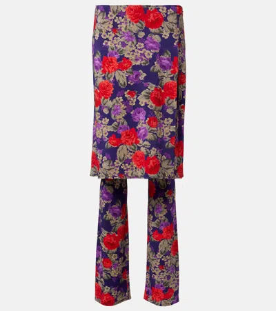 Acne Studios Intessa Floral Midi Skirt In Multi