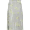 Acne Studios Iranee Floral Georgette Skirt In Yellow/grey