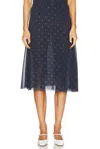 Acne Studios Midi Skirt In Navy & White