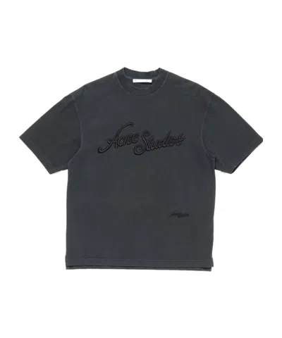 Acne Studios Item O-neck Short-sleeved T-shirt In Black