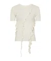 Acne Studios Beige Ruffle T-shirt In White