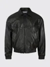 Acne Studios Leather Bomber Jacket Featuring Pockets In Green