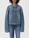 Acne Studios Distressed Denim Jacket In Blau