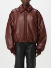 Acne Studios Faux Leather Bomber Jacket In Burgunderrot