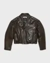 Acne Studios Jacka Biker Leather Mörkbrun