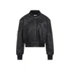 Acne Studios Leather Bomber Jacket In Black