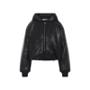 Acne Studios Hooded Faux Leather Jacket A90654le R In Black