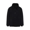 Acne Studios Mens Omanti Chamois Shearling-collar Nylon Jacket Black In Black