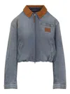 Acne Studios Women Denim Bomber Jacket Mid Blue In Blue