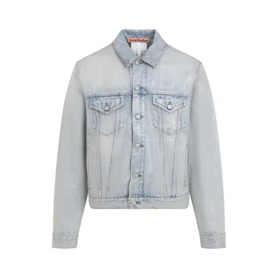 Acne Studios Kataya Delta Denim Oversized Jacket In Blue