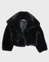 Acne Studios Jacka Faux Fur Collar Svart
