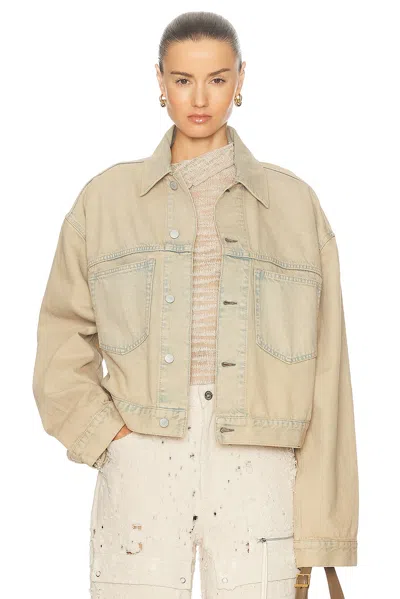 Acne Studios Beige Oversized Denim Jacket In 14l Light Sand