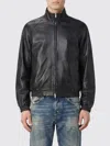 Acne Studios Full-zip Leather Jacket In Neutral
