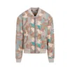 Acne Studios Beige Camouflage Print Bomber Jacket For Men In Multicolour