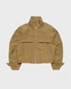 Acne Studios Tan Nylon Logo Jacket In Brown