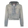 Acne Studios Mens Orayo Penicillin Hooded Denim Jacket Mid Blue Xl