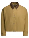 Acne Studios Beige Organic Cotton Jacket In Green