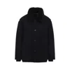 Acne Studios Mens Omanti Chamois Shearling-collar Nylon Jacket Black In Black