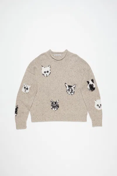Acne Studios Jacquard Jumper In Beige