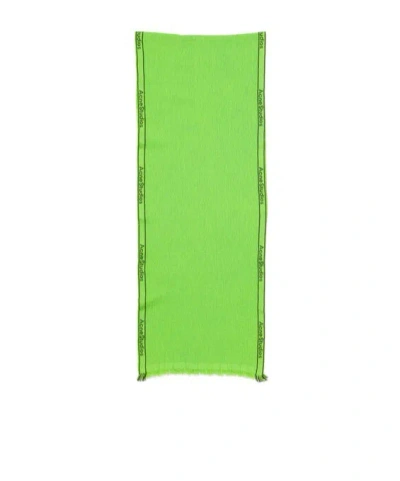 Acne Studios Jacquard-logo Scarf In Green