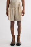 Acne Studios Jacquard Relaxed Wide Leg Shorts In Warm Grey