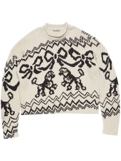 Acne Studios Jacquard Sweater White Black