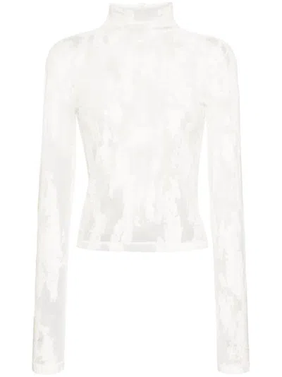 Acne Studios Jacquard Top Woman White In Cotton