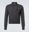 Acne Studios Jacquard Wool And Yak Polo Sweater In Gray
